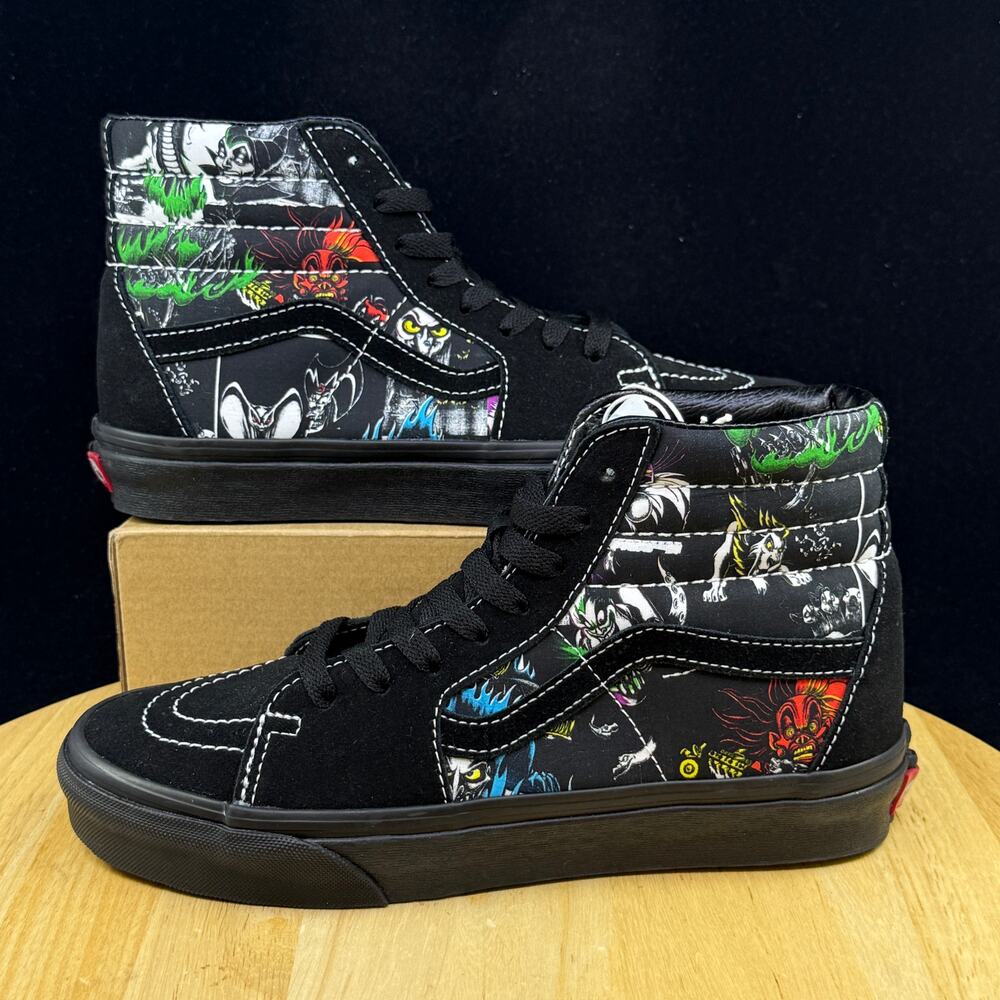VANS x DISNEY 100 Villains Sk8-Hi Mens Shoes (NEW) Black High Tops M 6.5/ 8 Wmns